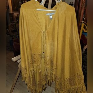 Mustard Yellow Fringe Cape